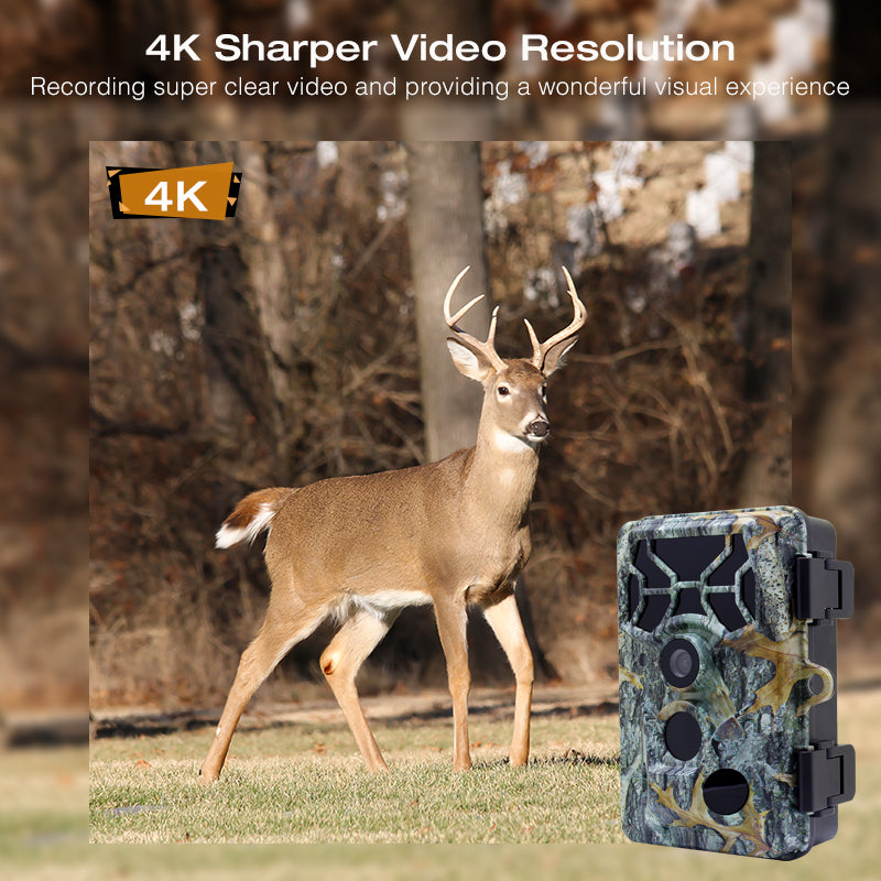 32MP Trail Camera, Game Camera with Night Vision 0.1s Trigger Time